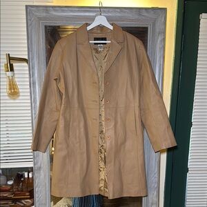Women's Tan Leather Coat